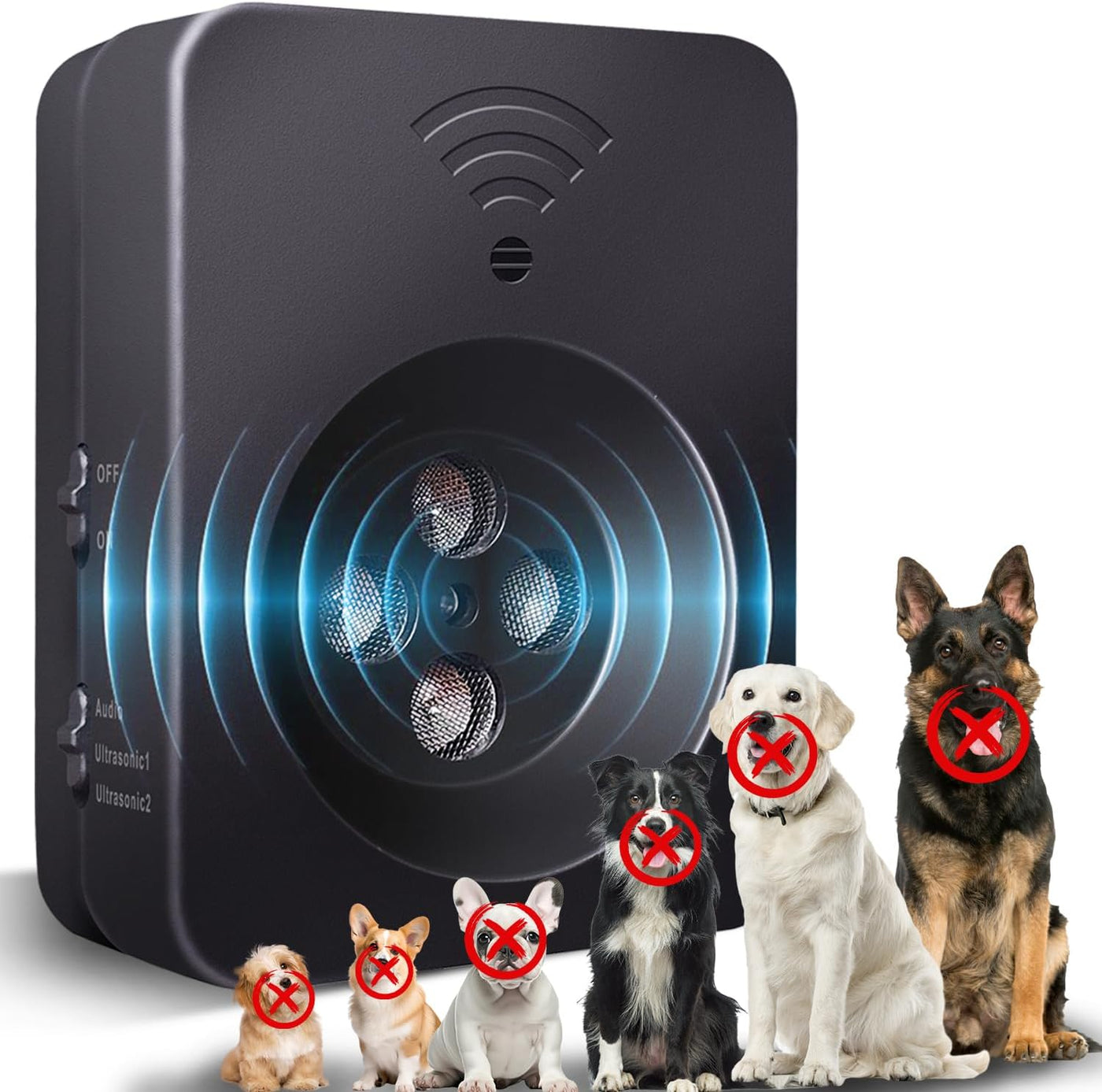 Ultrasonic Dog Bark Deterrent - anti Barking Device Dog Barking Control Devices with 3 Modes，Stop Barking Neighbors Dog | 50Ft Range，Indoor & Outdoor | Safe & Effective for Small，Medium & Large Dogs