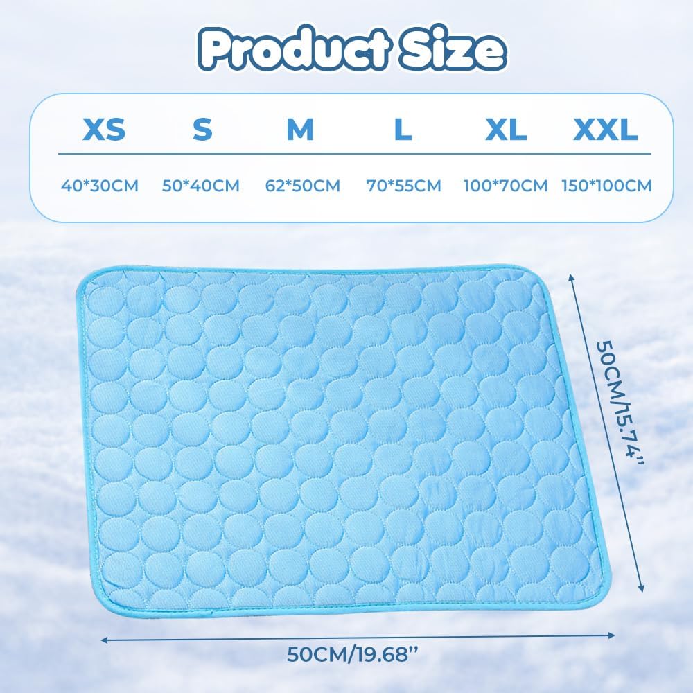Dog Cooling Mat, Pet Cooling Mats, Summer Cool Pads Pet Mat Outdoor for Dogs & Cats, Machine Washable (Coffe, XL: 100×75 Cm | 39×30")