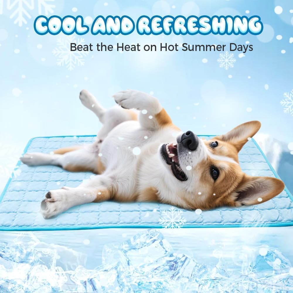 Dog Cooling Mat, Pet Cooling Mats, Summer Cool Pads Pet Mat Outdoor for Dogs & Cats, Machine Washable (Coffe, XL: 100×75 Cm | 39×30")