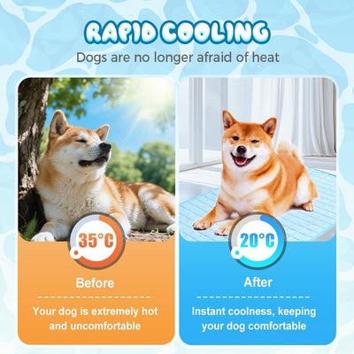 Dog Cooling Mat, Pet Cooling Mats, Summer Cool Pads Pet Mat Outdoor for Dogs & Cats, Machine Washable (Coffe, XL: 100×75 Cm | 39×30")