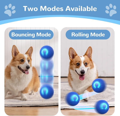 Interactive Dog Ball, 2025 New Activated Automatic Rolling Ball for Dog, Self Moving Vibrating Smart Jumping Automatic Moving Bouncing and Rotating Balls for Pets (Blue)