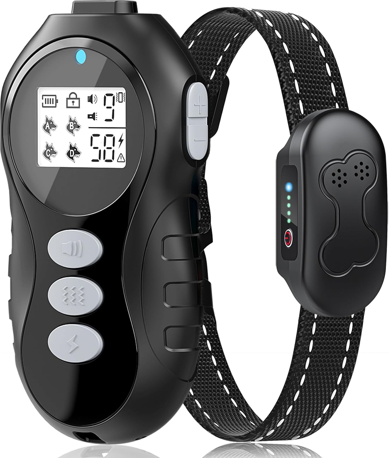 Dog Shock Collar with Remote Control - Shock Collar for Dogs, IPX7 Waterproof Dog Training Collar with Beep Vibration Shock Flashlight Long-Lasting Battery Safe Training for Dogs 10–120 Lbs