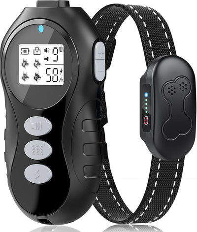 Dog Shock Collar with Remote Control - Shock Collar for Dogs, IPX7 Waterproof Dog Training Collar with Beep Vibration Shock Flashlight Long-Lasting Battery Safe Training for Dogs 10–120 Lbs
