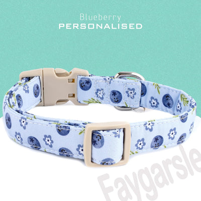 Blueberry Pattern Dog Collar for for Summer Small Medium Large Dogs Light Blue M