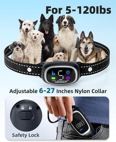 2-In-1 Dog Shock Collar and Bark Collar for Dogs – 3300FT Dog Training Collar with Remote, IP67 Waterproof E Collar with Anti-Bark/Beep/Vibration/Shock Modes for Small Medium Large Dog(5-120Lbs)
