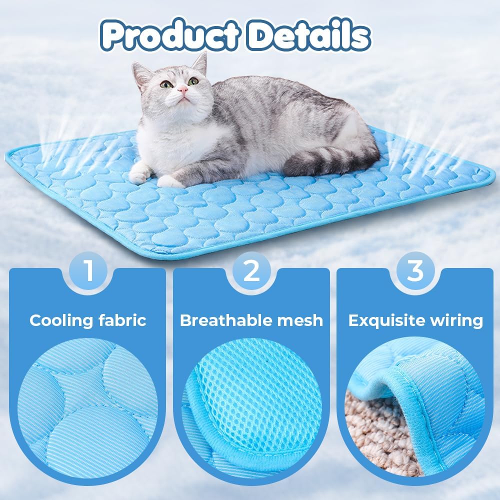Dog Cooling Mat, Pet Cooling Mats, Summer Cool Pads Pet Mat Outdoor for Dogs & Cats, Machine Washable (Coffe, XL: 100×75 Cm | 39×30")