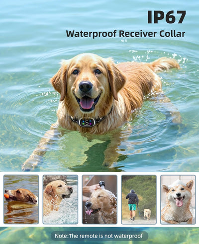 2-In-1 Dog Shock Collar and Bark Collar for Dogs – 3300FT Dog Training Collar with Remote, IP67 Waterproof E Collar with Anti-Bark/Beep/Vibration/Shock Modes for Small Medium Large Dog(5-120Lbs)