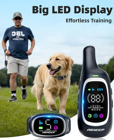 2-In-1 Dog Shock Collar and Bark Collar for Dogs – 3300FT Dog Training Collar with Remote, IP67 Waterproof E Collar with Anti-Bark/Beep/Vibration/Shock Modes for Small Medium Large Dog(5-120Lbs)