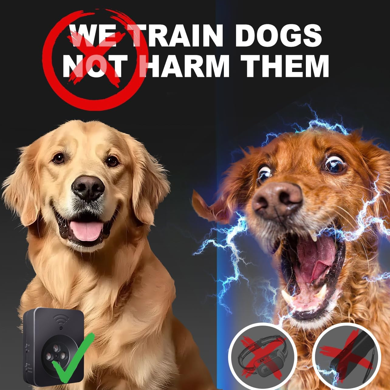Ultrasonic Dog Bark Deterrent - anti Barking Device Dog Barking Control Devices with 3 Modes，Stop Barking Neighbors Dog | 50Ft Range，Indoor & Outdoor | Safe & Effective for Small，Medium & Large Dogs