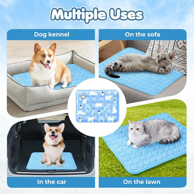 Dog Cooling Mat, Pet Cooling Mats, Summer Cool Pads Pet Mat Outdoor for Dogs & Cats, Machine Washable (Coffe, XL: 100×75 Cm | 39×30")