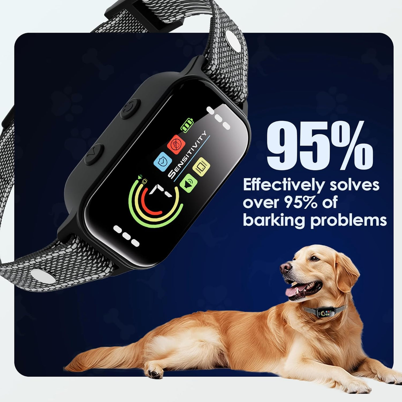 Dog Bark Collar 2 Pack, Bark Collar for Large Medium Small Dogs, Rechargeable Smart Bark Collar, anti Barking Training Collar with 7-Level Sensitivity + 5 Safety Modes Humane Training System