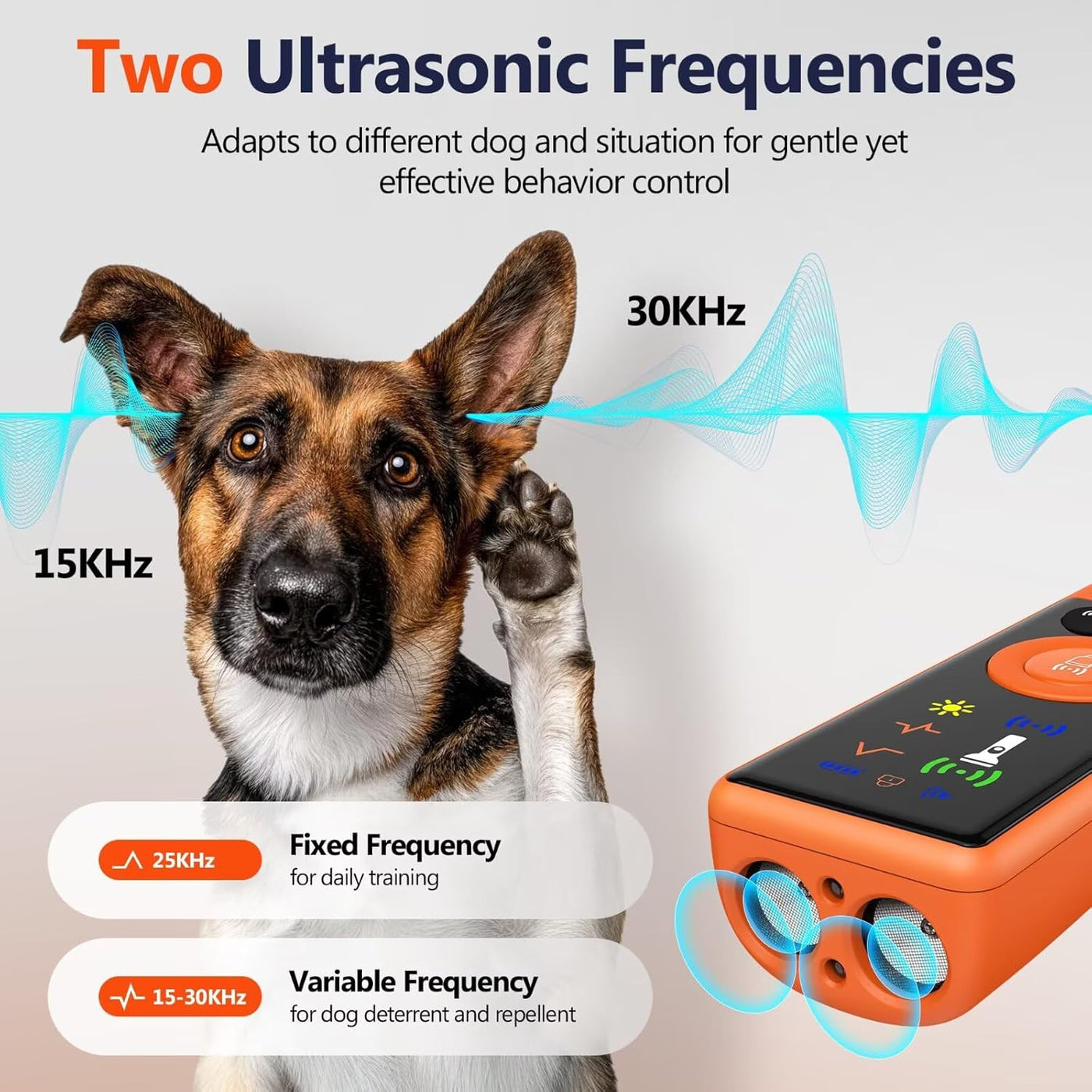 Ultrasonic Dog Bark Deterrent Device, Anti-Barking Control Device with LCD Screen & 3 Modes, Dog Training Tools to Stop Bad Behaviors, Safe Trainer up to 35Ft for Indoor Outdoor Use-01