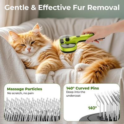 Steam Cat Brush, Self-Cleaning Cat Steam Brush with 2 Water Spray Modes, Large Capacity Tank, Steaming Dog Brush for Shedding Massaging Grooming, Cool Mist Only