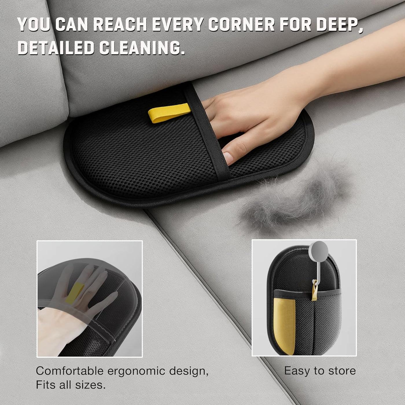 Pet Hair Remover Gloves for Cats & Dogs, Electrostatic Pet Hair Removal Gloves Brush for Pets Hair, Upgraded Animal Fur Removal Tool, Reusable Cats & Dogs Grooming Gloves for Hair Removal (1)