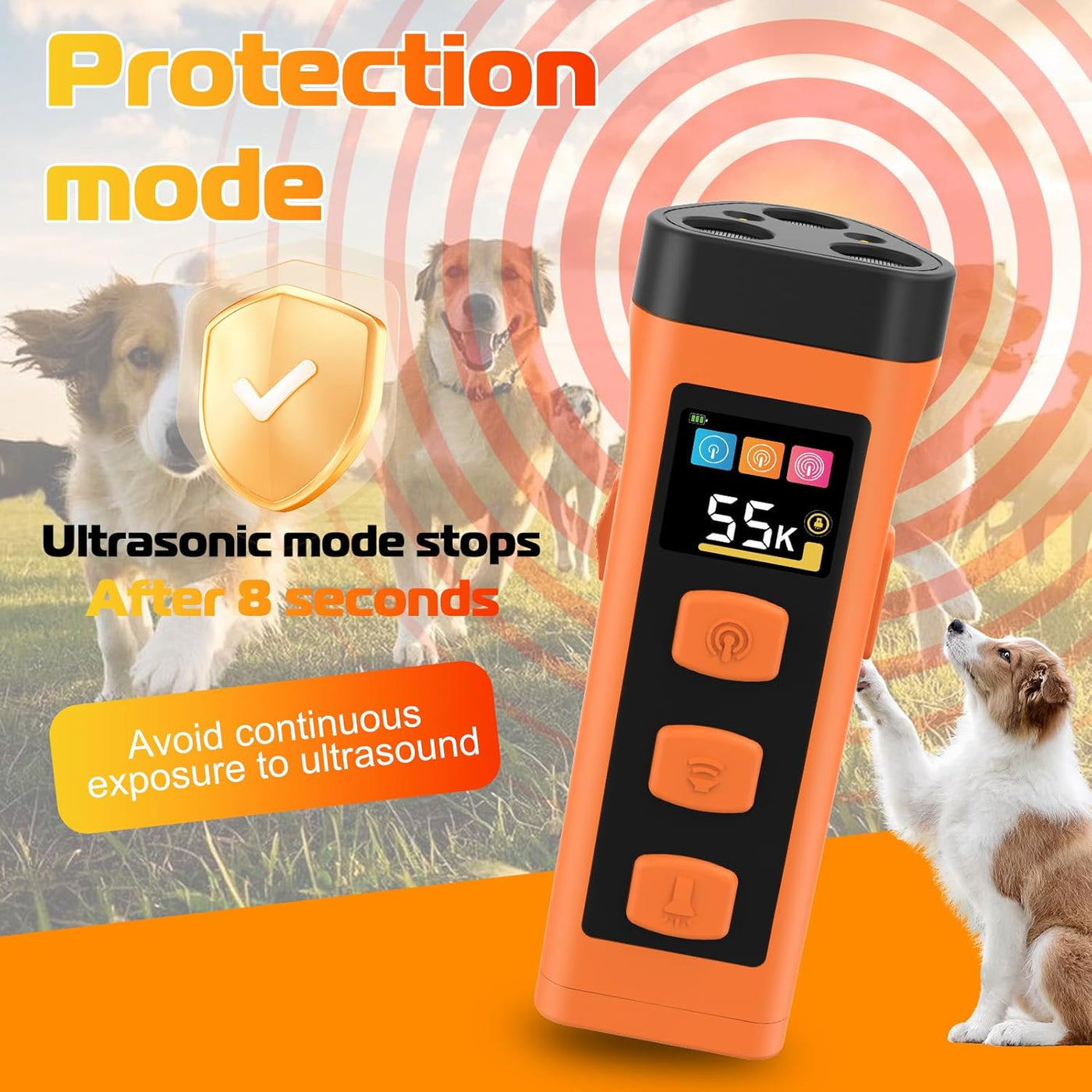 Dog Bark Deterrent Device, 2025 anti Barking Device for Dogs 65FT Far Ultrasound Dog Bark Deterrent, Humane Alternative to Training Collars, Works Indoors & Outdoors - Stubborn Barking Solution